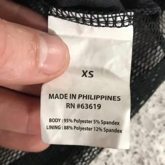 {bebe sport} NWT Black Mesh Sweatheart Top - Picture 9 of 10